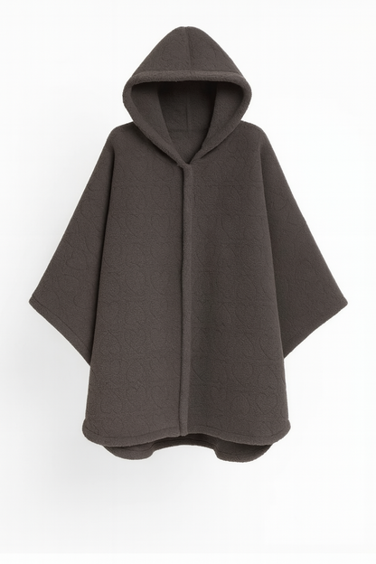 Poncho Plaid Doux à Capuche – Motif Cœurs | Ultra Chaud & Confort
